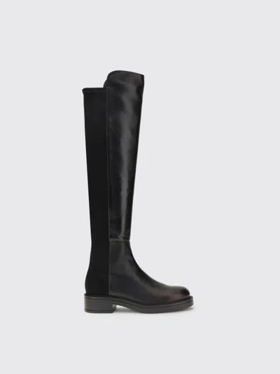 Stuart Weitzman High Boots With Round Toe And Block Heel In Black