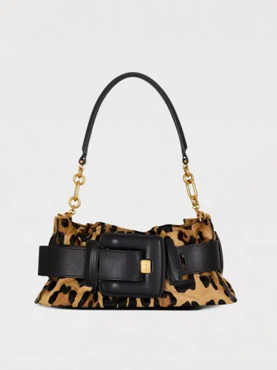 Balmain Mini Leopard Print Shoulder Bag In Multi