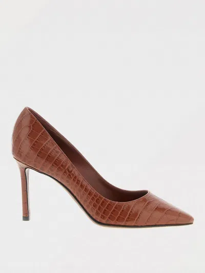 Jimmy Choo 85mm Romy Crocodile-effect Pointed-toe Pumps In Brown