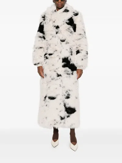 Entire Studios Womens Ashflake Coco Notch-lapels Faux-fur Coat In Neutral