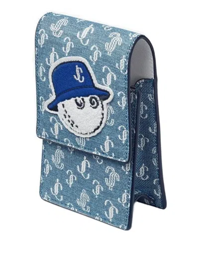 Jimmy Choo Monogram-pattern Phone Case In Blue