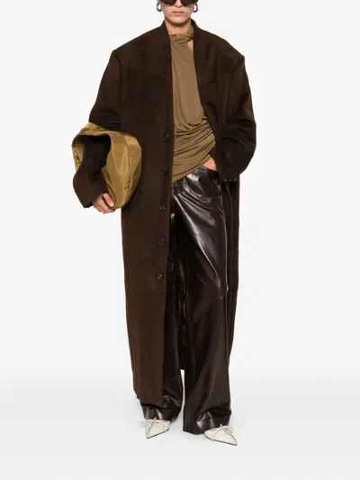 Entire Studios Leather Trousers In Brown