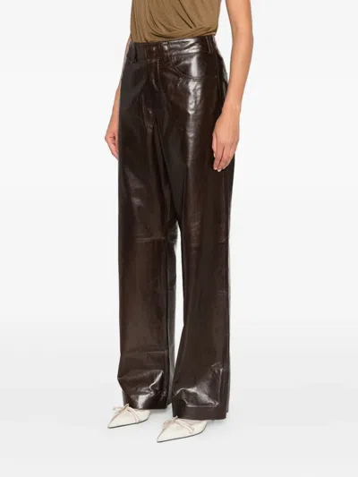 Entire Studios Leather Trousers In Brown