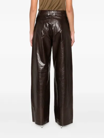 Entire Studios Leather Trousers In Brown