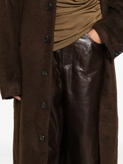 Entire Studios Leather Trousers In Brown