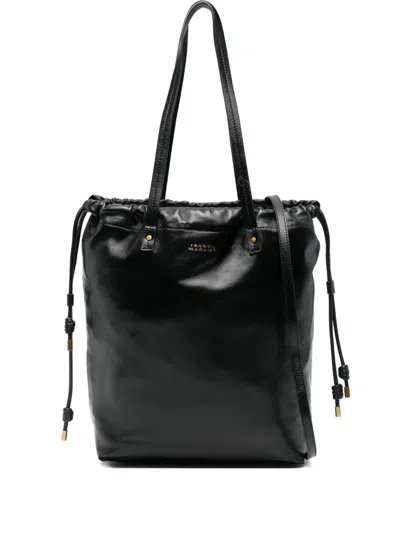 Isabel Marant Adjustable Strap Shoulder Bag With Top Handles In Black