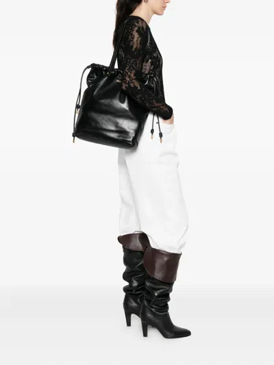 Isabel Marant Adjustable Strap Shoulder Bag With Top Handles In Black