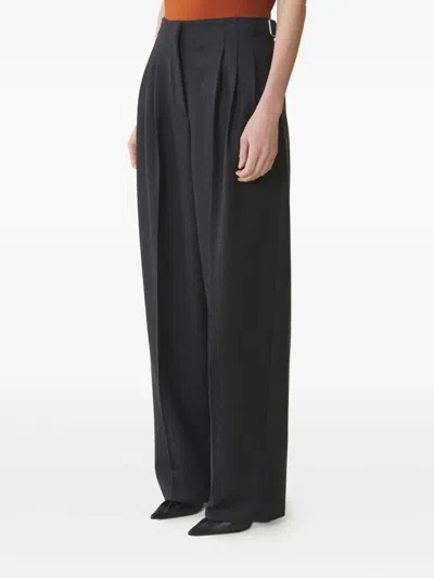 Lanvin Buckled Tailored Trousers In Black