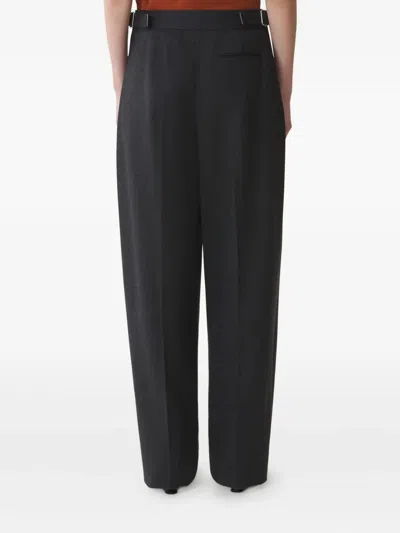 Lanvin Buckled Tailored Trousers In Black