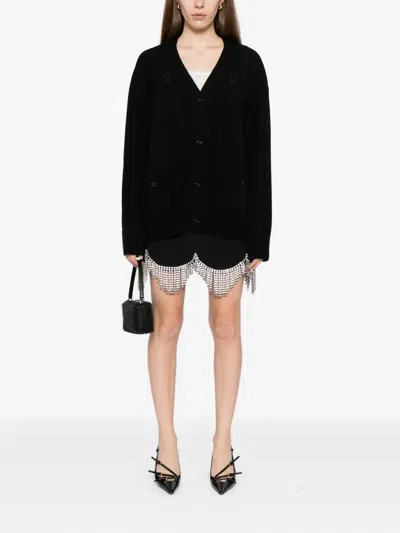 Kimhēkim Heart-patch V-neck Cardigan In Black