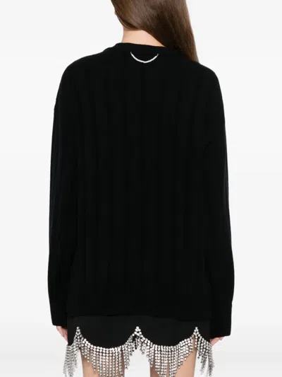 Kimhēkim Heart-patch V-neck Cardigan In Black