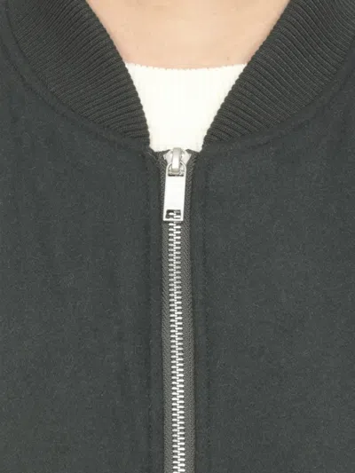 Autry Crewneck Wool Blend Vest With Logo Patch In Green