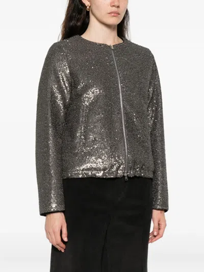 亮片拉链夹克