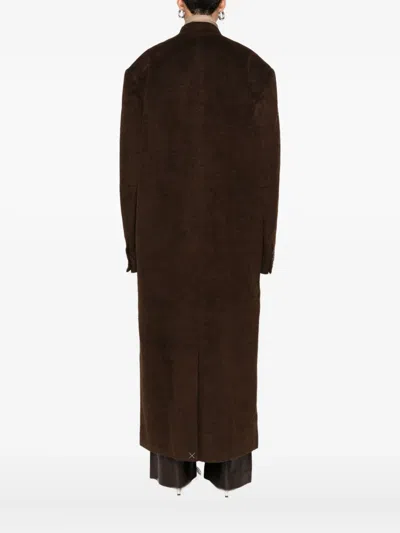 Entire Studios Mute Button-front Overcoat In Brown