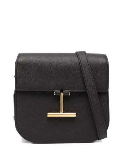 Tom Ford Mini Tara Grained Leather Crossbody Bag In Black