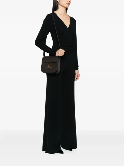 Tom Ford Mini Tara Grained Leather Crossbody Bag In Black