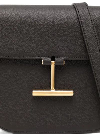 Tom Ford Mini Tara Grained Leather Crossbody Bag In Black