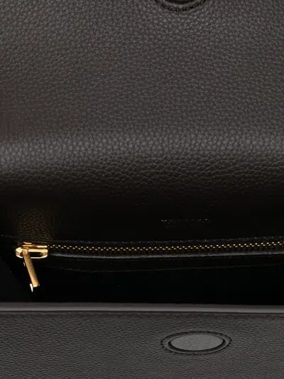 Tom Ford Mini Tara Grained Leather Crossbody Bag In Black