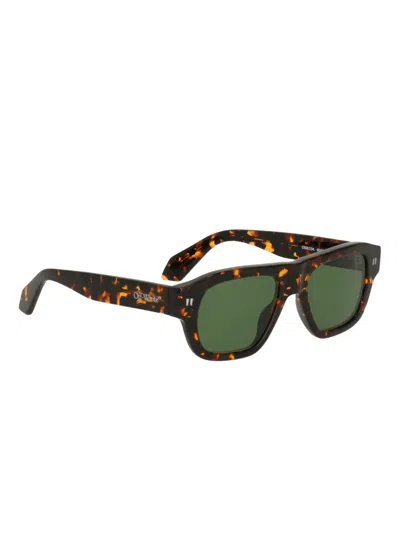 Off-white Tortoiseshell Round-frame Sunglasses In Multi