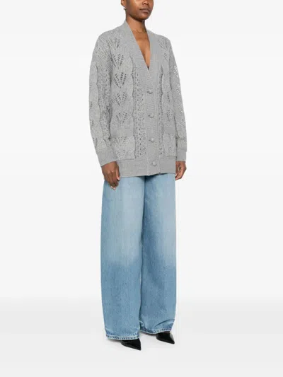 Ermanno Scervino Cable-knit Button Cardigan In White