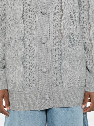 Ermanno Scervino Cable-knit Button Cardigan In White