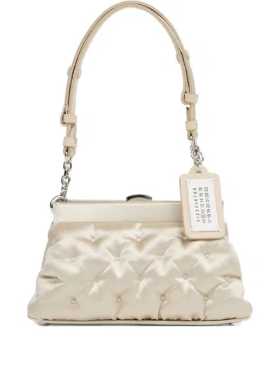 Maison Margiela Beige Small Glam Slam Embroidery Clutch Bag In White