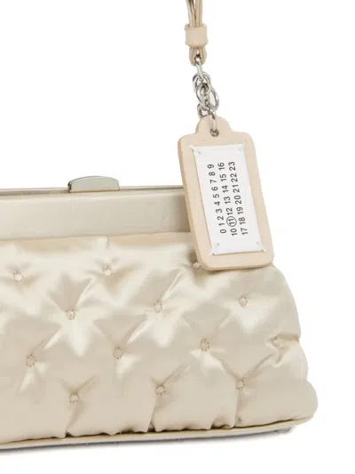 Maison Margiela Beige Small Glam Slam Embroidery Clutch Bag In White