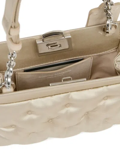 Maison Margiela Beige Small Glam Slam Embroidery Clutch Bag In White