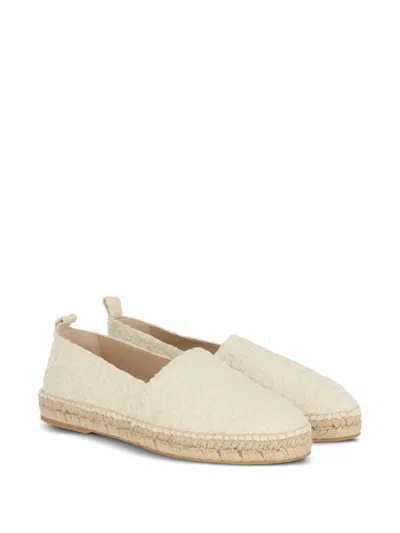 LOGO图案平底草编鞋