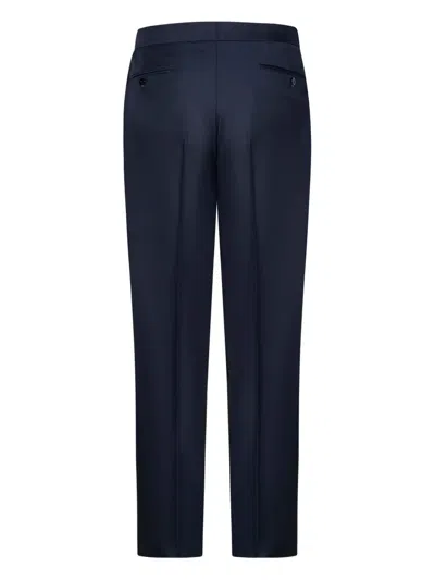 Franzese Collection Tailored Capri Model Trousers In Loro Piana Fabric In Blue