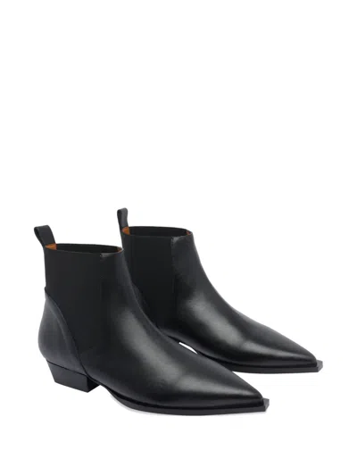 Angel Alarcon Pointed-toe Elastic-sided Boots In Black