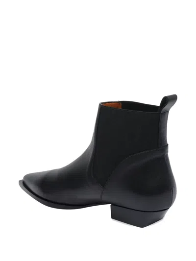 Angel Alarcon Pointed-toe Elastic-sided Boots In Black
