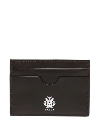 Bally Classic Striped Card Bag In Black