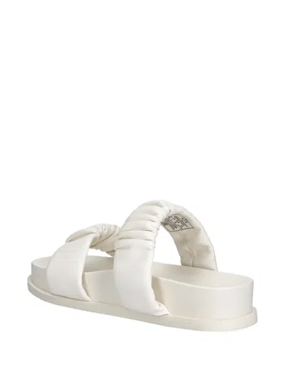 Armani Exchange Pleated Double-strap Slides In White