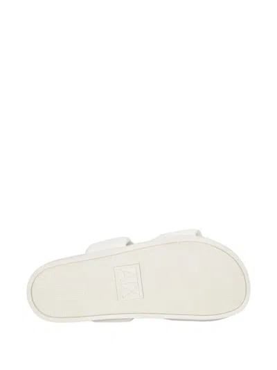 Armani Exchange Pleated Double-strap Slides In White