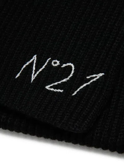 N°21 Wool-blend Scarf With Logo In Black