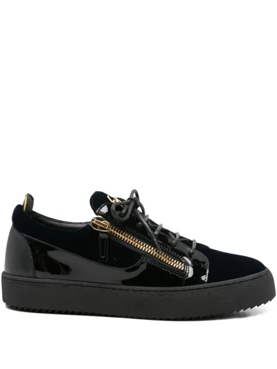 Giuseppe Zanotti Going Croc-embossed Leather Sneaker In Black