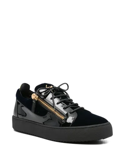 Giuseppe Zanotti Going Croc-embossed Leather Sneaker In Black