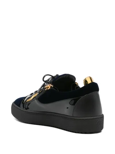 Giuseppe Zanotti Going Croc-embossed Leather Sneaker In Black