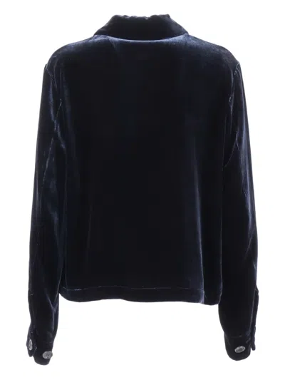 Aspesi Button-down Long-sleeved Casual Jacket In Blue