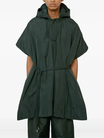 Meimeij Mantella Oversized Cape In Martini Green In Green