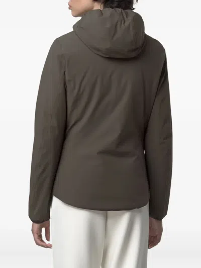 K-way Logo Patch Hooded Reversible Jacket In Green