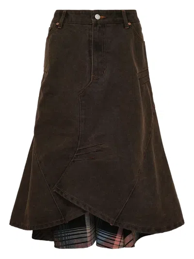 分层式伞形中长半身裙