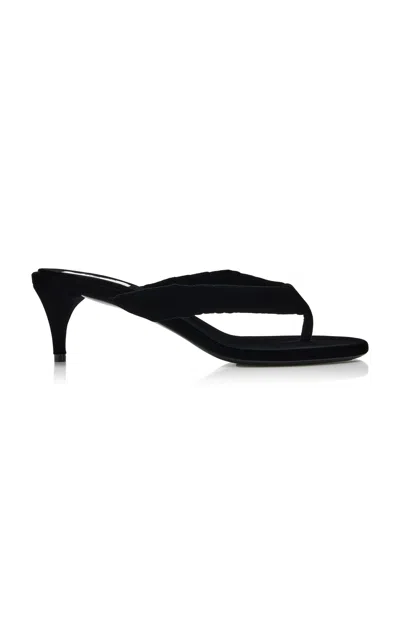 Alaïa Alaia Women Velvet Heel Flip-flops Mule In Black