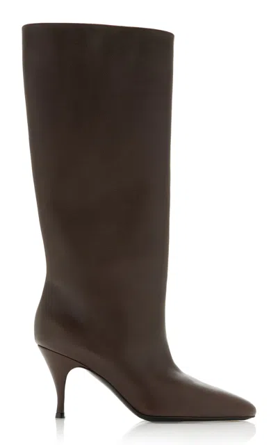 Herbert Levine Silhouette 80 Leather Knee-high Boots In Brown