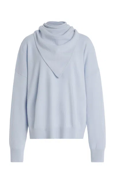 St Agni Exclusive Cashmere Scarf Sweater In Blue
