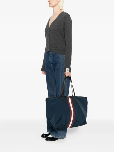 Bally Code Tote Bag In Blue