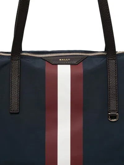 Bally Code Tote Bag In Blue