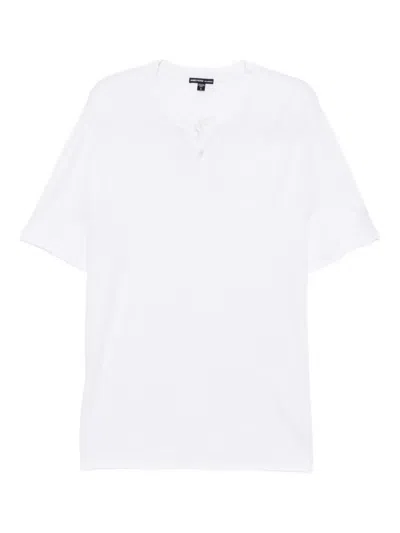 James Perse Two-button T-shirt In White