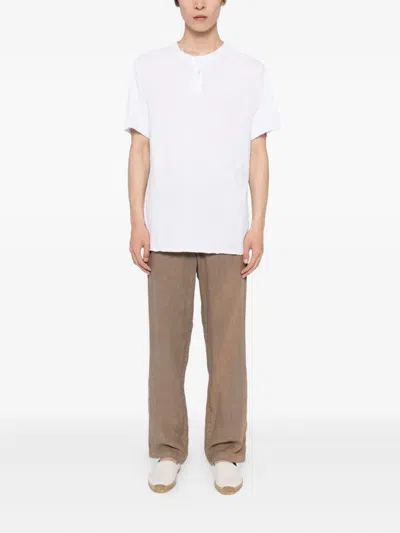 James Perse Two-button T-shirt In White